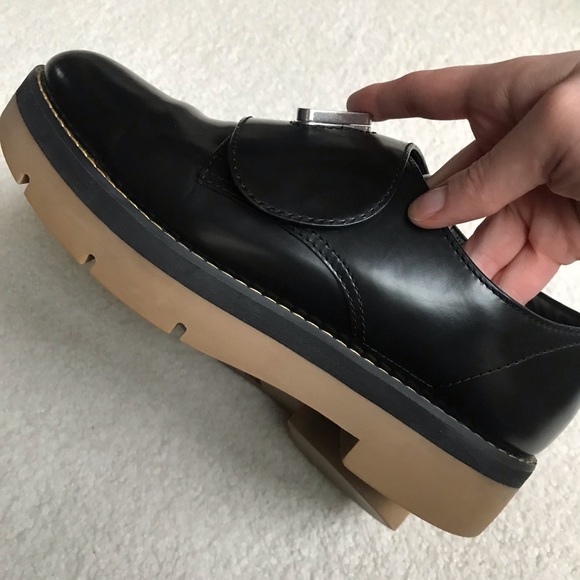 ALEXANDER WANG “Dillon” Twist Lock Leather Platform Creeper Black Gloss Leather - Picture 14 of 14